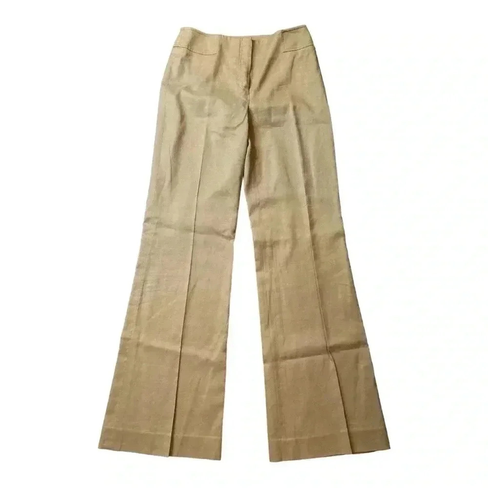Etcetera Cotton and Linen Blend Camel Color euro summer  Wide Leg Pants size 0